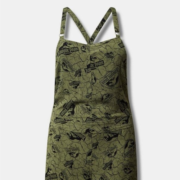 ❤️NWT TORRID SHORTALL JURASSIC PARK DINOSAUR WORLD ROMPER - POCKETS - PLUS SIZE - Picture 6 of 12